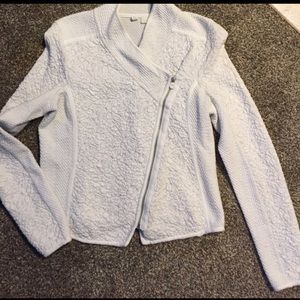 Anthropologie Moth White Moto Style Jacket M